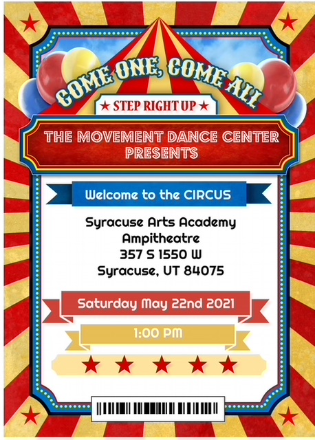 Circus Spring Recital Info
